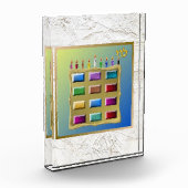 12 Stammen van Israël Levi Kunst Acryl Blok (Links)