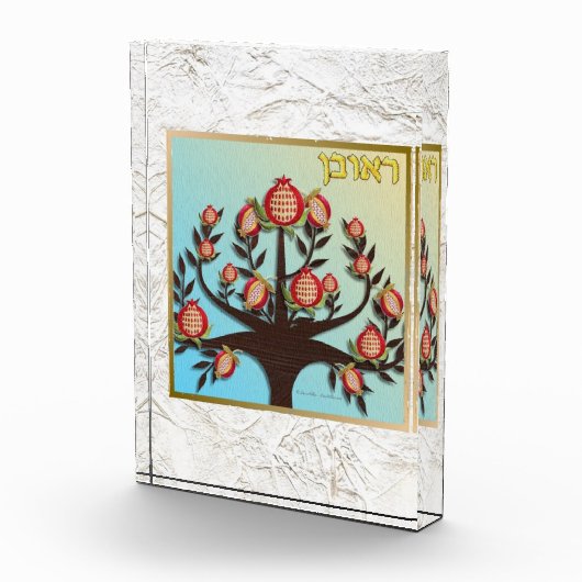 12 Stammen van Israël Reuben Art Acryl Blok (Rechts)