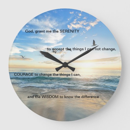 12 Stap 12 Stappen Beach Serenity Prayer Grote Klok (Voorkant)