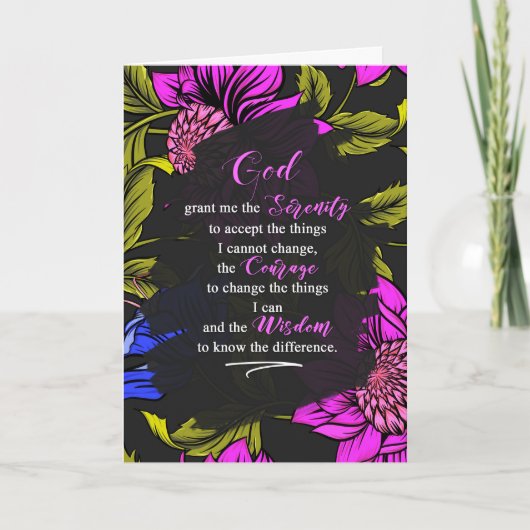 12 stap herstel aanmoediging Paarse botanische Kaart (Voorkant)