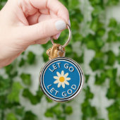 12 Stap herstel laat God Blue Flower Keych Sleutelhanger (Hand)