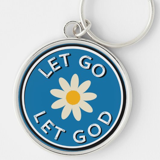 12 Stap herstel laat God Blue Flower Keych Sleutelhanger (Voorkant)