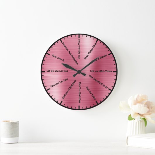 12 Stap obriety Alcoholics Roze wandklok (Huis)