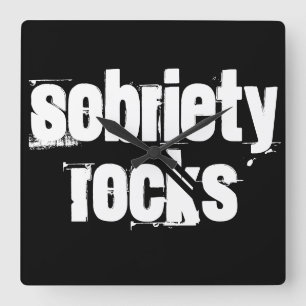 12 Stap recycleerbaar slogan Alcoholic Addict Vierkante Klok