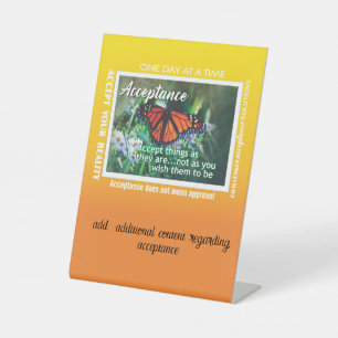 12 stappen acceptatie acryl bord 26 vlinders reclamebord met voetstuk