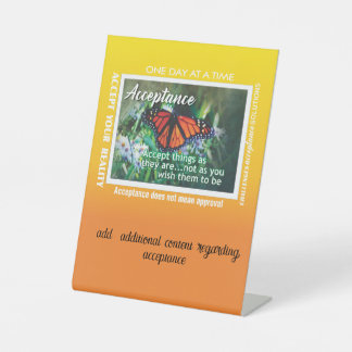 12 stappen acceptatie acryl bord 26 vlinders reclamebord met voetstuk