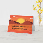 12 stappen herstel aanmoediging Sunset Mountain Kaart (Gele Bloem)