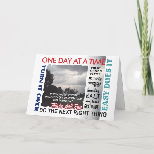 12 stappen herstel slogans kaart (Voorkant)