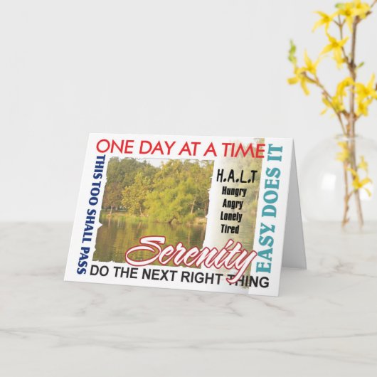 12 stappen herstel slogans kaart (Gele Bloem)