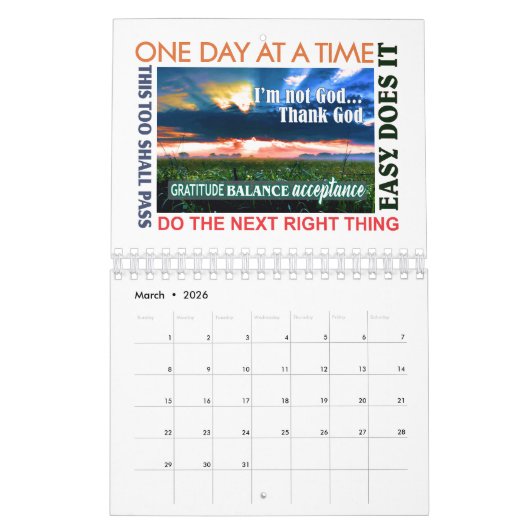 12 stappen herstel slogans wolken kalender 25z (Mar 2026)