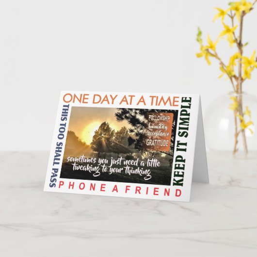 12-stappen herstel wenskaart 25 kaart (Gele Bloem)