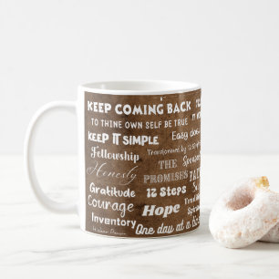 12 Stappen Herstel Woorden & Slogans Koffiemok