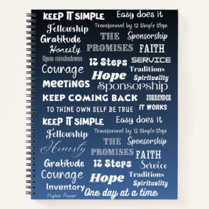 12 Stappen Herstel Woorden & Slogans Notitieboek