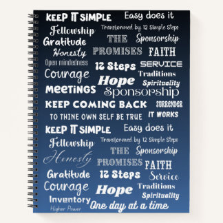 12 Stappen Herstel Woorden & Slogans Notitieboek