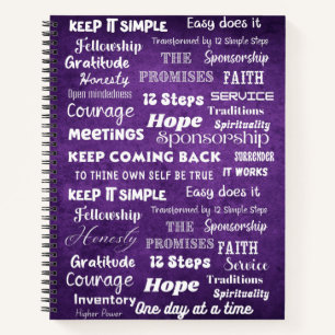 12 Stappen Herstel Woorden & Slogans Notitieboek