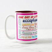 12-stappen herstelmottos mok 25z-roze (Links)