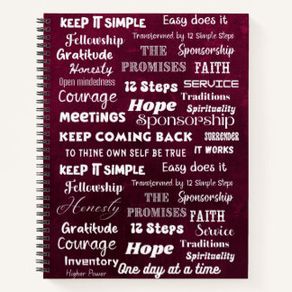 12 Stappen Herstelwoorden & Slogans Notitieboek