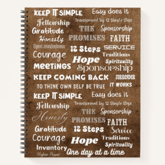 12 Stappen Herstelwoorden & Slogans Notitieboek