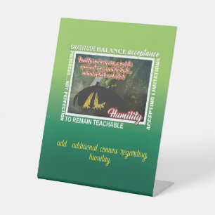 12 stappen humiliteit plastic bord 26 vlinders reclamebord met voetstuk