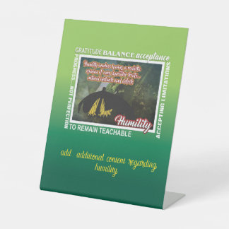 12 stappen humiliteit plastic bord 26 vlinders reclamebord met voetstuk