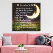 12 stappen voor zelfzorg canvas afdruk (Insitu (Woonkamer))