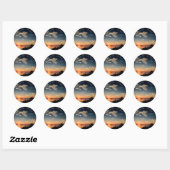 12-stappen zonsondergang over het Balatonmeer - ge Ronde Sticker (Vel)