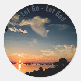 12-stappen zonsondergang over het Balatonmeer - ge Ronde Sticker