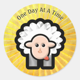 12-staps lamsvlees in de zon - gepersonaliseerd ronde sticker