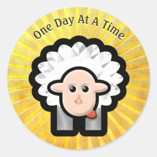 12-staps lamsvlees in de zon - gepersonaliseerd ronde sticker