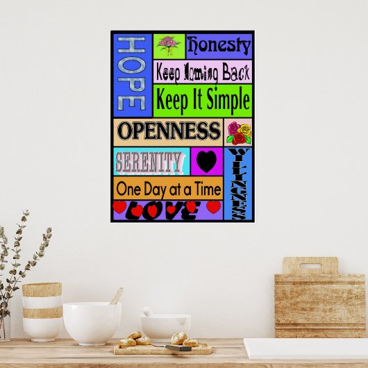 12-stapsgewijze gezegden poster (Keuken)