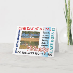 12 stapsgewijze herstelslogans kaart