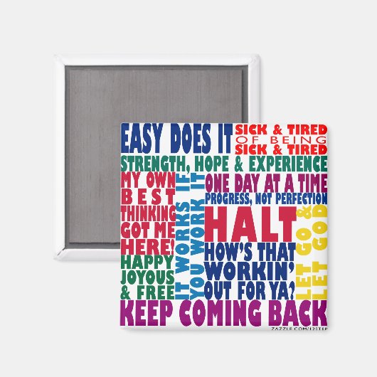 12 stapslogans magneet (Voorkant / Achterkant)