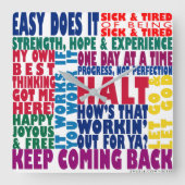 12 stapslogans vierkante klok (Voorkant)