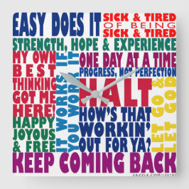 12 stapslogans vierkante klok