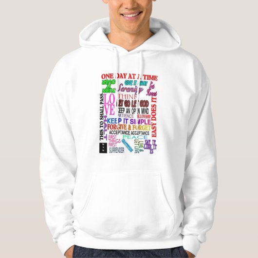 12 STAPSSLOGANEN IN KLEUR HOODIE (Voorkant)