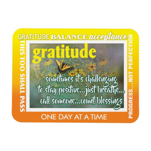 12 step gratitude magnet 26 butterflies magneet (Horizontaal)