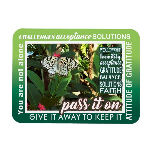 12 step recovery pass it on magnet 26 butterflies magneet (Horizontaal)
