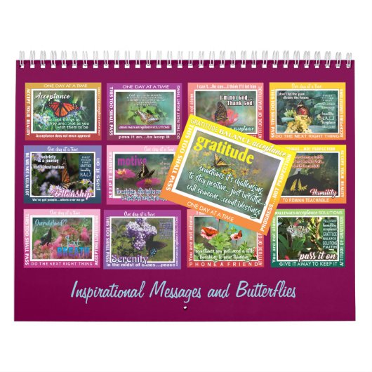 12 step recovery slogans butterflies calendar 25 kalender (Hoes)
