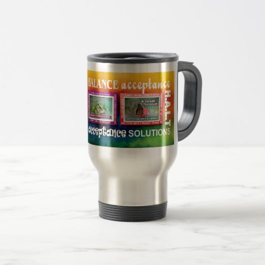 12 step recovery slogans coffee travel mug 26a reisbeker (Voorkant rechts)