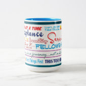12 step recovery slogans mug 25z3c tweekleurige koffiemok (Center)