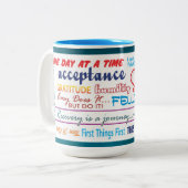 12 step recovery slogans mug 25z3c tweekleurige koffiemok (Voorkant links)