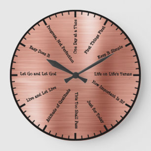 12 Step Sobriety Alcoholics Rose Gold Wall Clock Grote Klok
