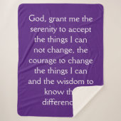 12 Step Sobriety Recovery Service Prayer Blanket Sherpa Deken (Voorkant)