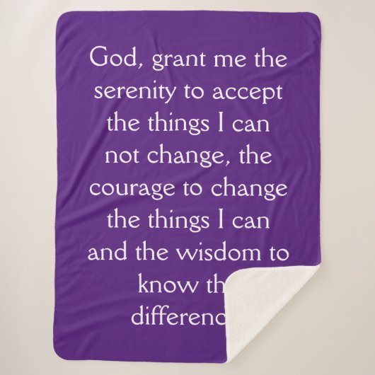 12 Step Sobriety Recovery Service Prayer Blanket Sherpa Deken (Voorkant)