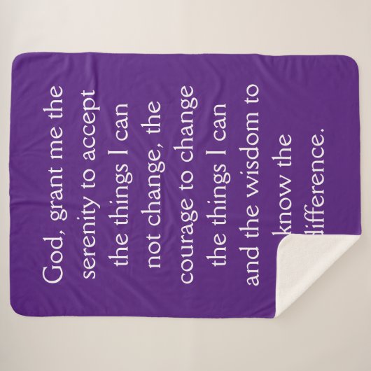 12 Step Sobriety Recovery Service Prayer Blanket Sherpa Deken (Voorkant (horizontaal))