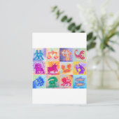 12 Sterrenbeelden pastel Briefkaart (Staand voorkant)