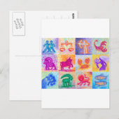 12 Sterrenbeelden pastel Briefkaart (Voorkant / Achterkant)