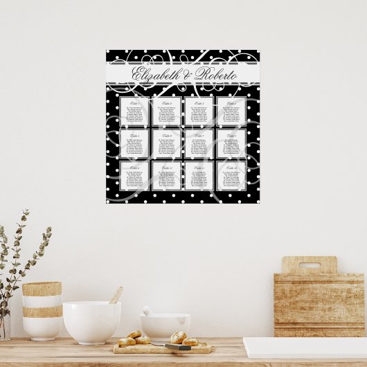 12 Tabel 80 tot 120 gastenweddenschappen Poster (Keuken)