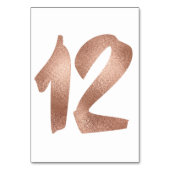 12 Tabel Aantal White Metallic roze Rose Gold Kaart (Voorkant)
