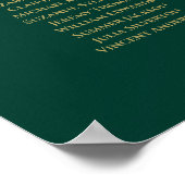 12 Tabel Emerald Green Wedding Seating Chart Gold Poster (Hoek)